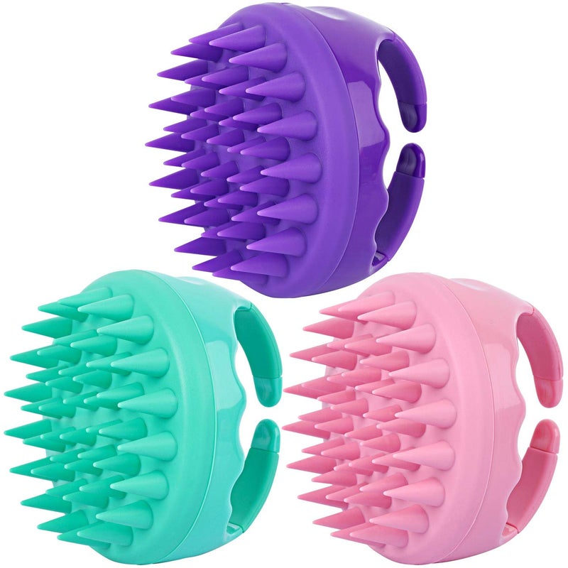 BTYMS 3 Pcs Silicone Scalp Massager & Shampoo Brush, Handheld Scalp Scrubber Cleansing Brush for Shower - Image 1